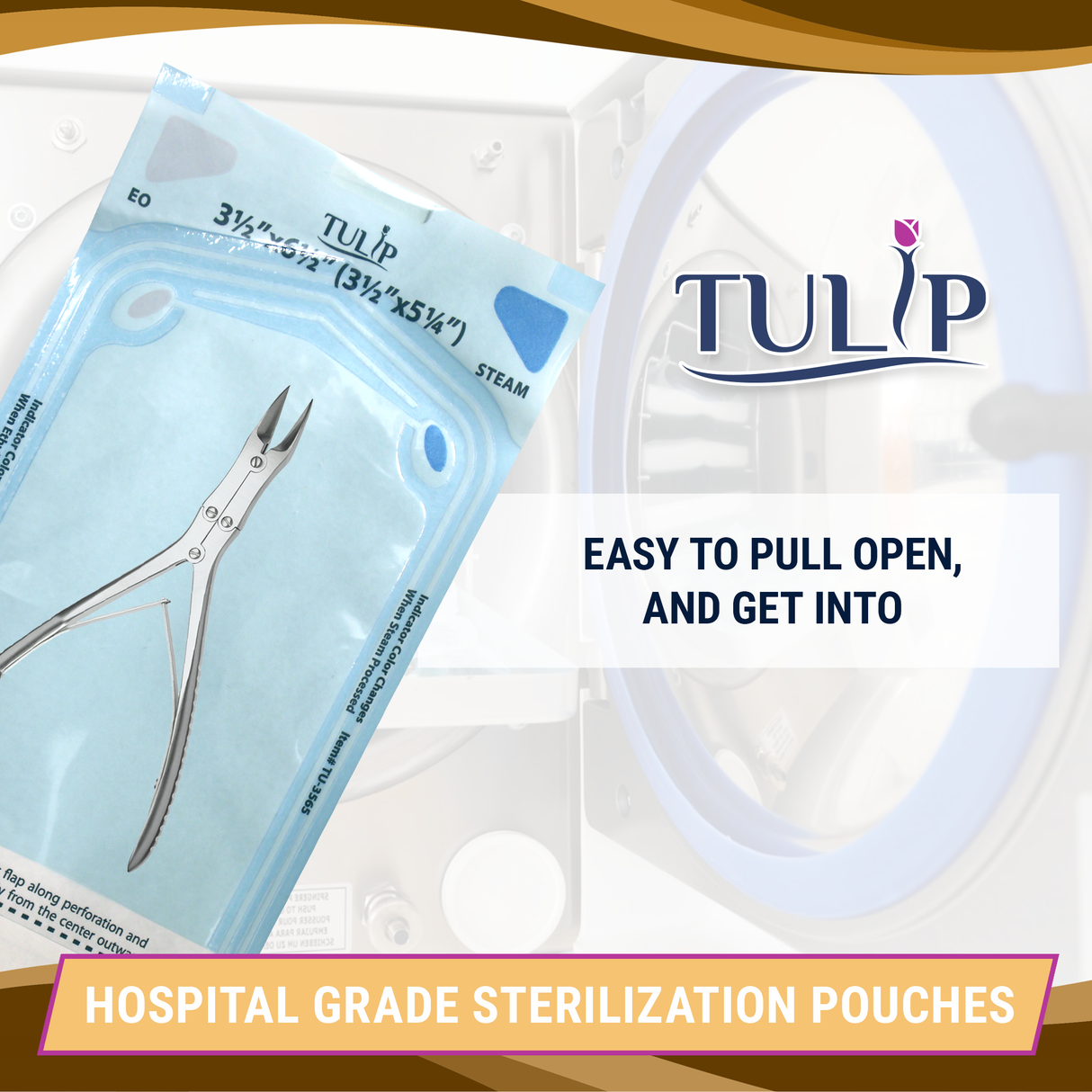 2000 3.5" x 5.25" Self-Sealing Sterilization Pouches by TULIP