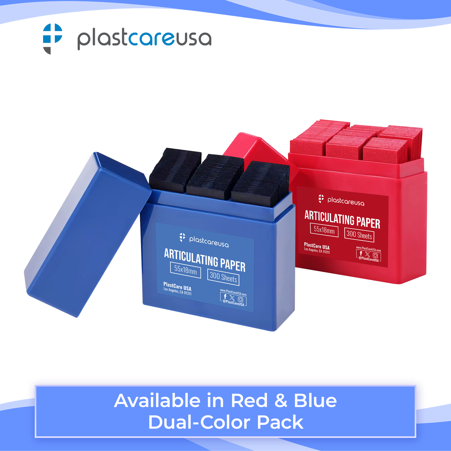 Red Articulating Paper – 55×18mm, 100 Micron Dental Occlusion Strips (300 Sheets)