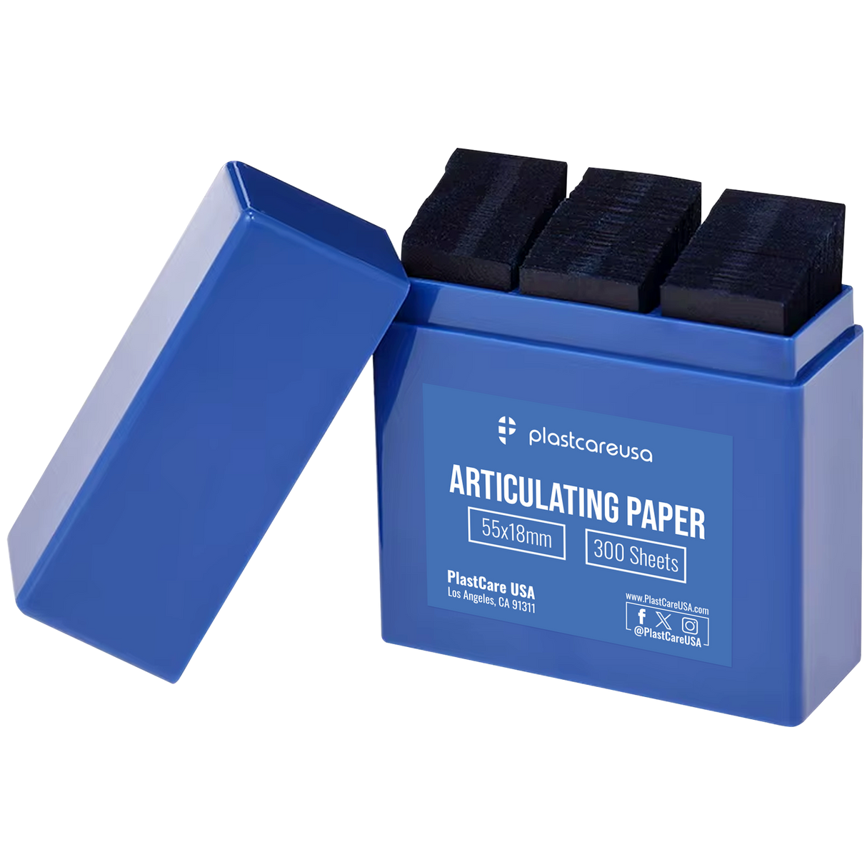 Blue Articulating Paper – 55×18mm, 100 Micron Dental Occlusion Strips (300 Sheets)