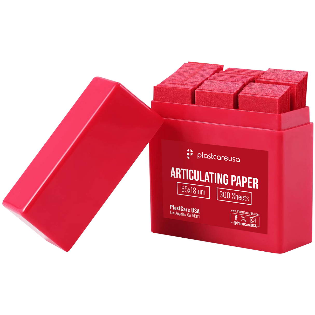 Red Articulating Paper – 55×18mm, 100 Micron Dental Occlusion Strips (300 Sheets)