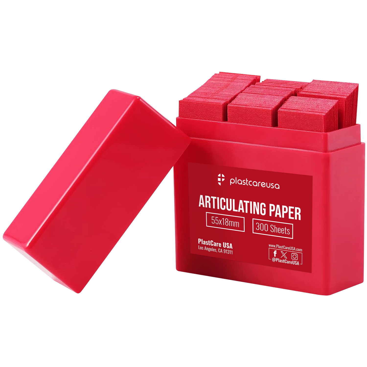 Red Articulating Paper – 55×18mm, 100 Micron Dental Occlusion Strips (300 Sheets)