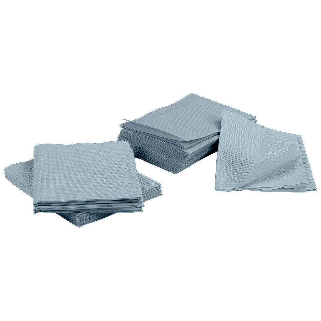 500 Grey 3-Ply Dental Tattoo Patient Towel Bibs (Case of 500) by PlastCare USA