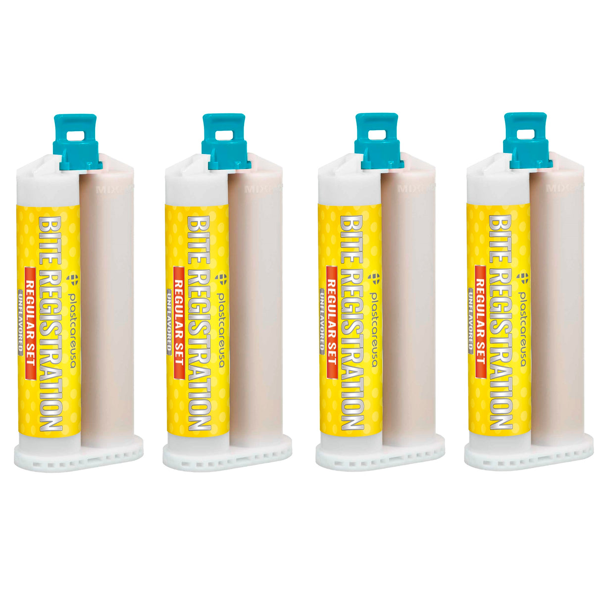 4 Unflavored Regular Set Bite Registration Material 50ml Cartridges by PlastCare USA - My DDS Supply