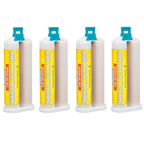 4 Unflavored Regular Set Bite Registration Material 50ml Cartridges by PlastCare USA - My DDS Supply