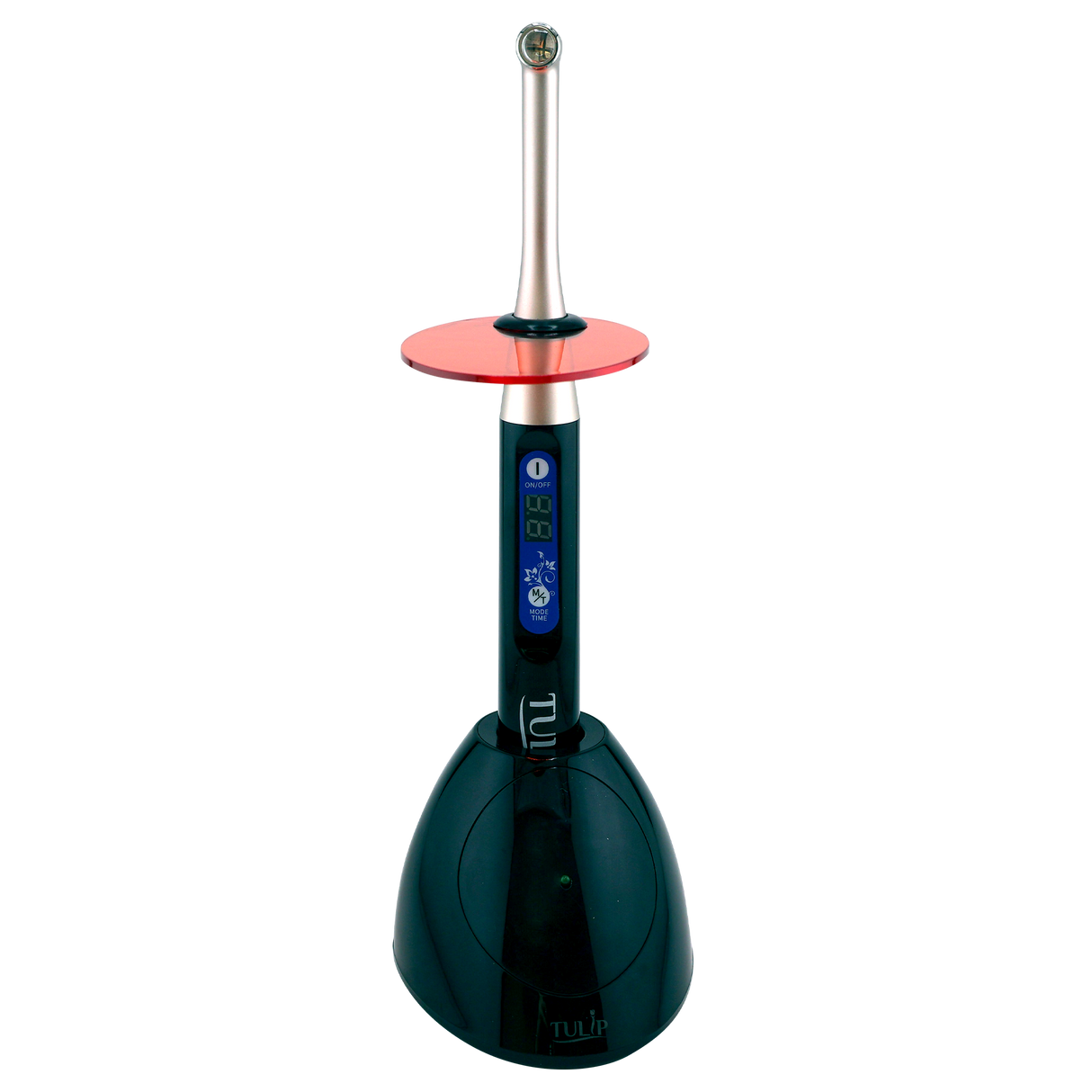Tulip LED Dental Curing Light – 1 Second, 1000 - 2400 mW/cm², Stainless Steel (Black)
