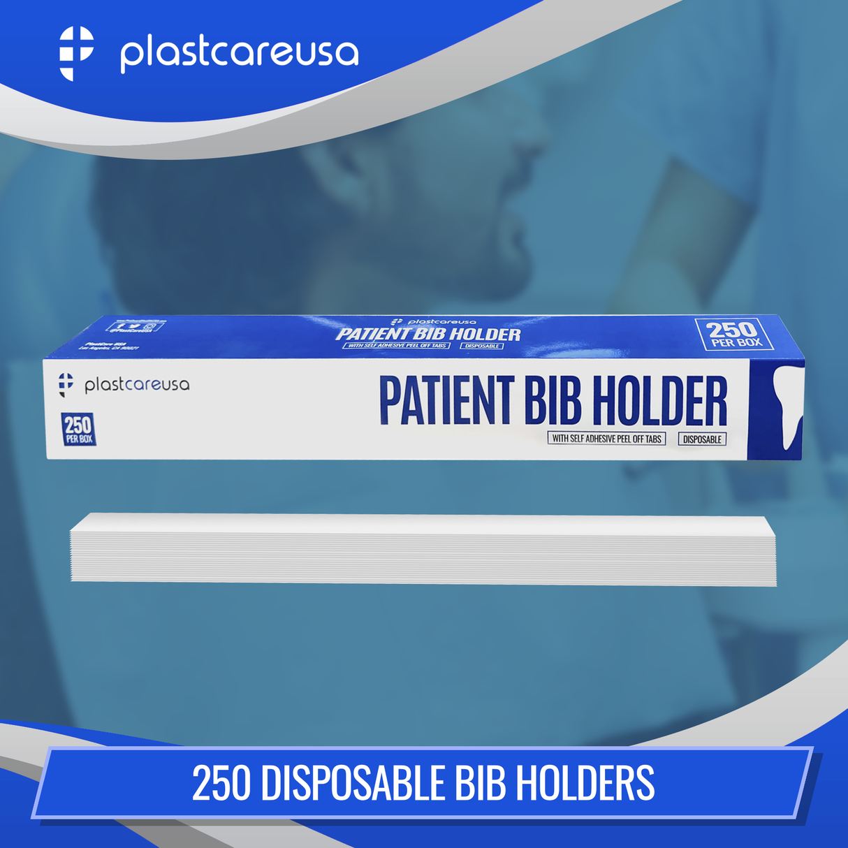 2000 Disposable Bib Holders (8 Boxes of 250)