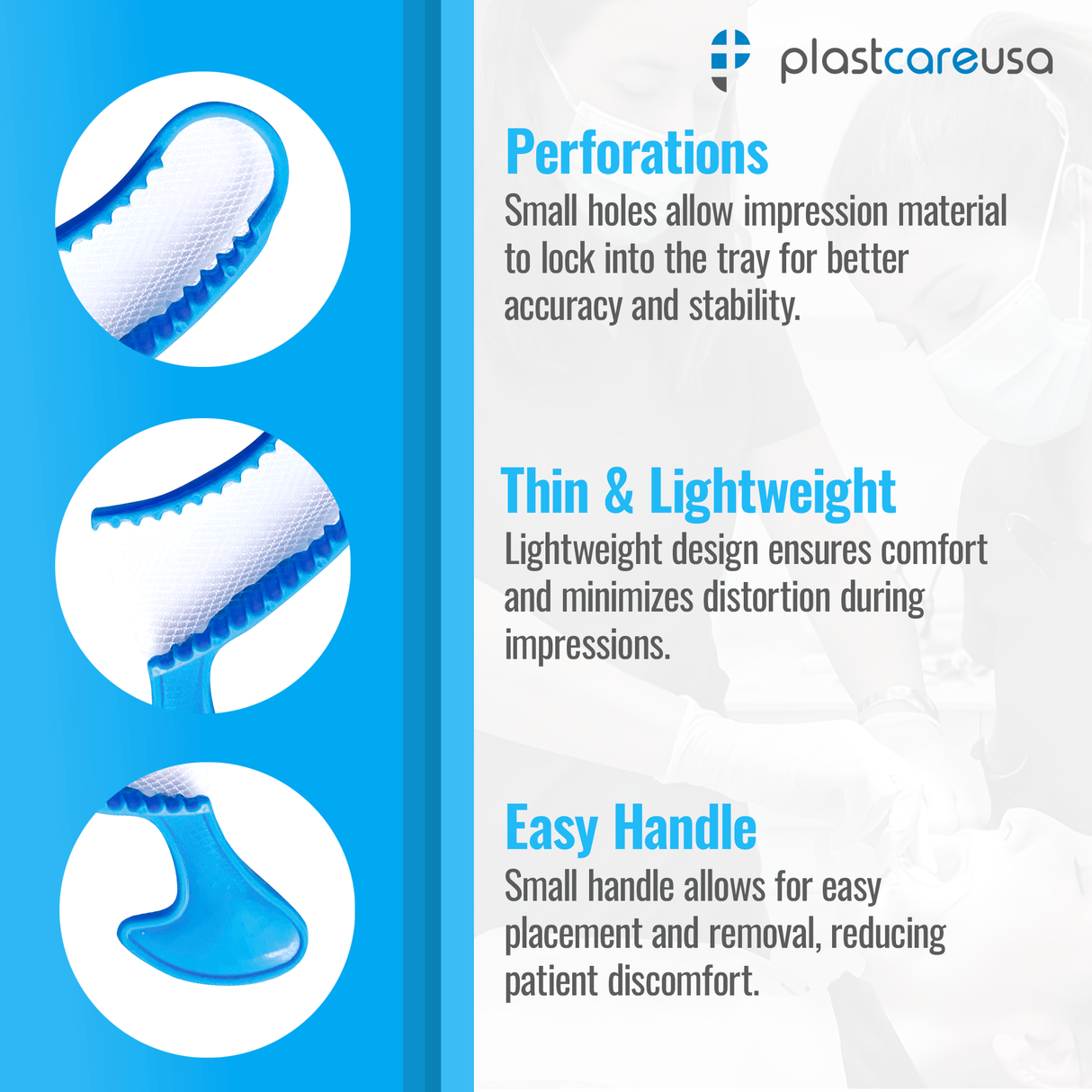 50 x Posterior Blue Bite Registration Impression Trays (1 Box) - My DDS Supply