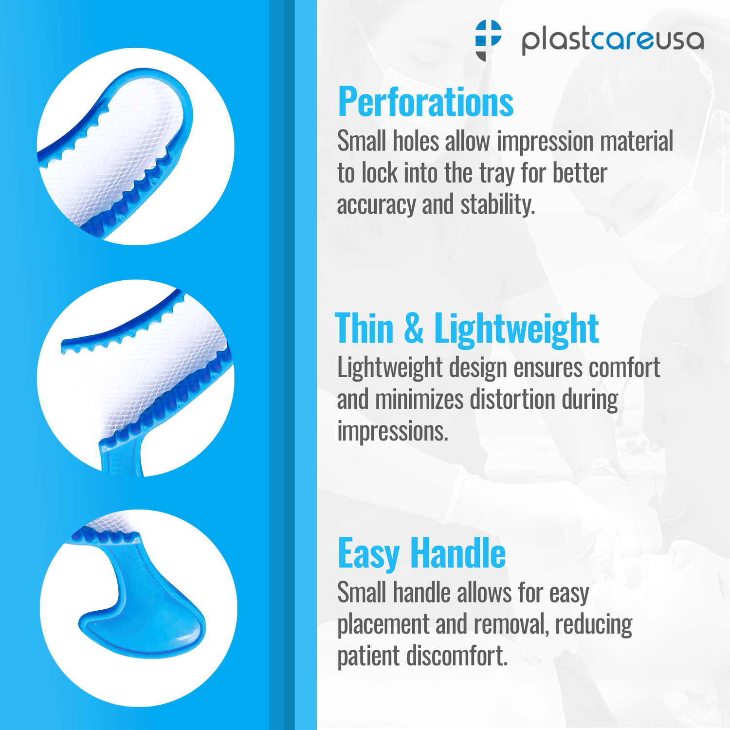 50 x Posterior Blue Bite Registration Impression Trays (1 Box) - My DDS Supply