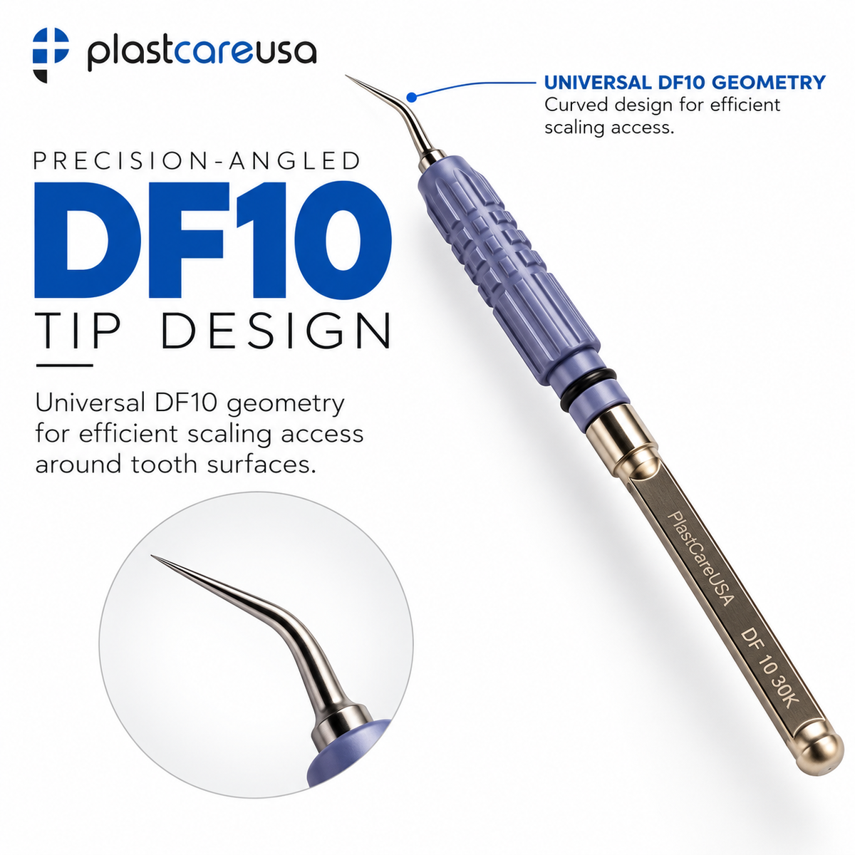 30K Ultrasonic Scaler Insert – DF-10 Universal, Internal Water Flow