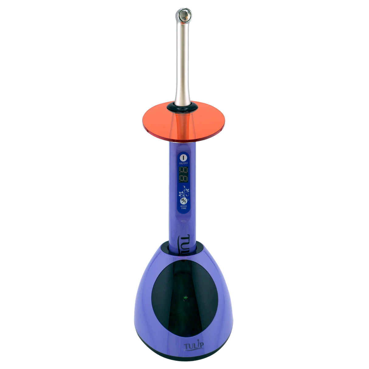 Tulip LED Dental Curing Light – 1 Second, 1000 - 2400 mW/cm², Stainless Steel (Purple)