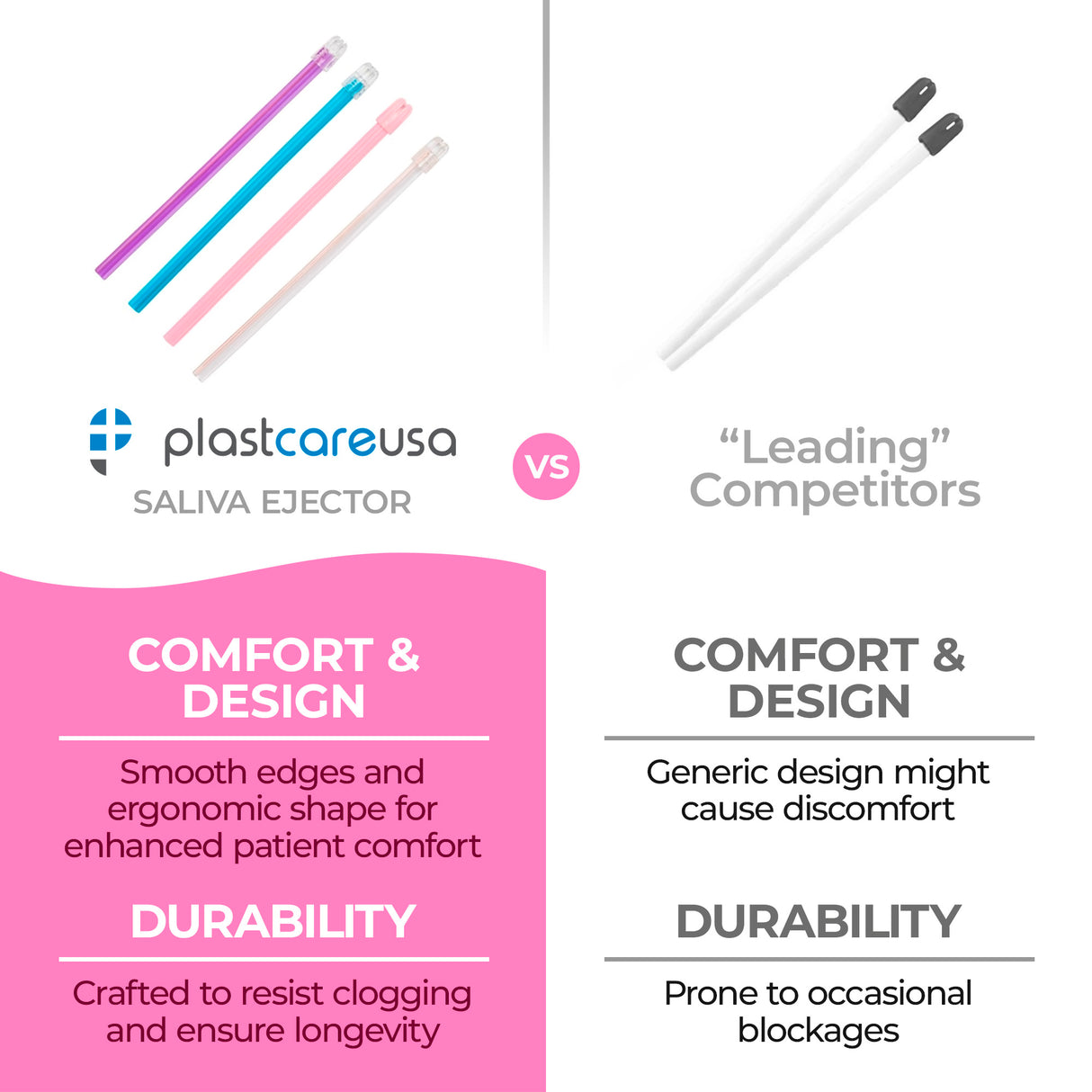 6000 Pink Saliva Ejectors (60 Bags, 6 Cases) - My DDS Supply