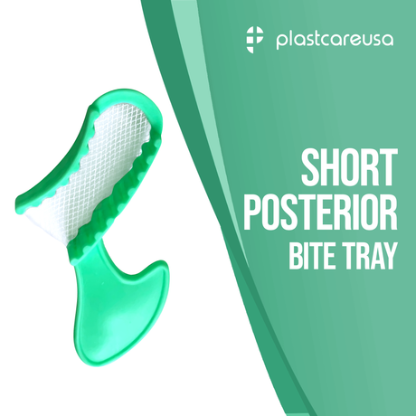 50 x Short Posterior Green Bite Registration Impression Trays (1 Box) - My DDS Supply