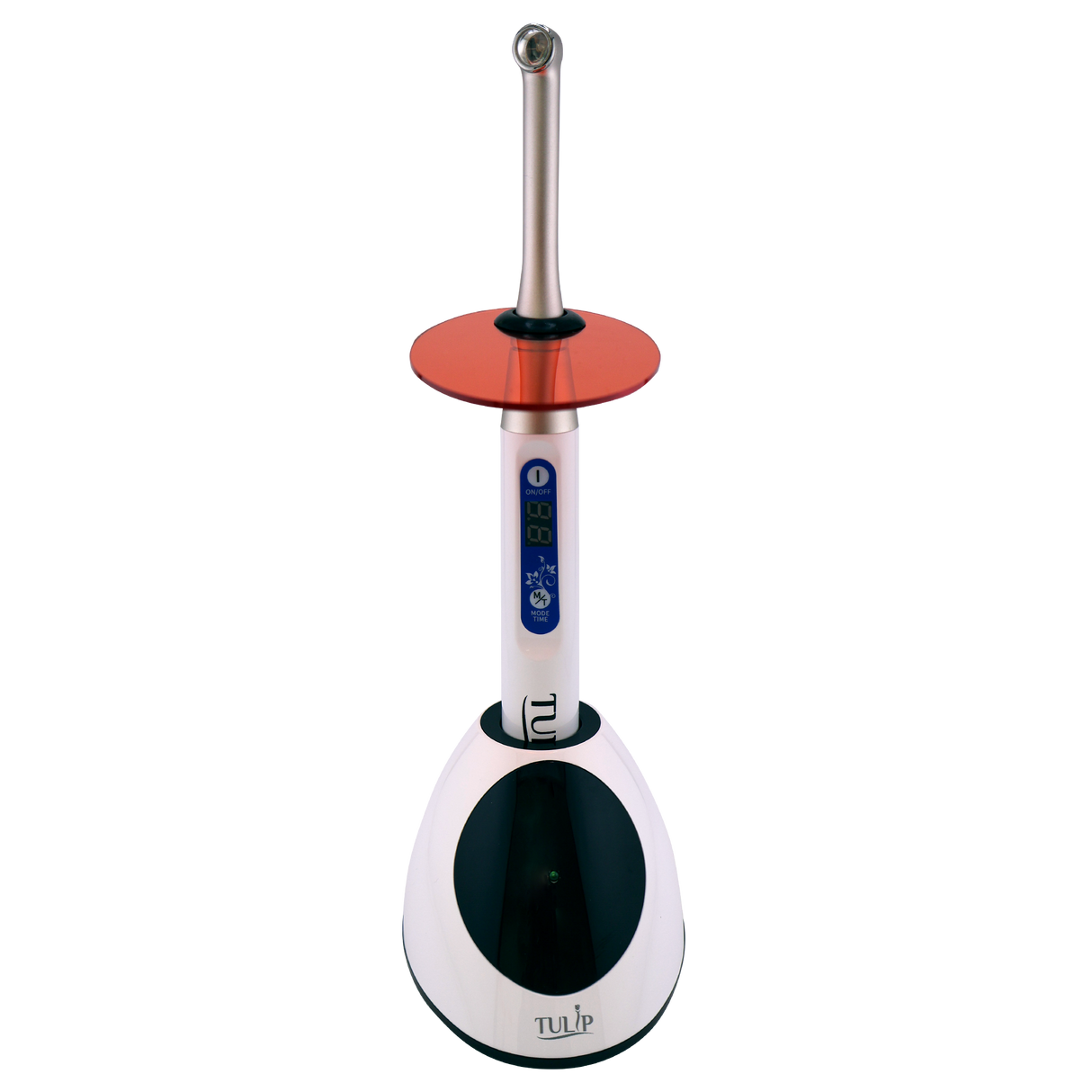 Tulip LED Dental Curing Light – 1 Second, 1000 - 2400 mW/cm², Stainless Steel (White)
