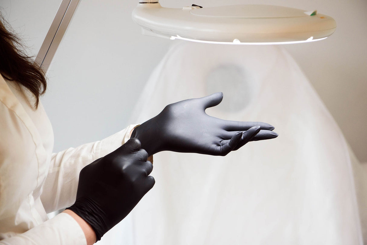 12000 XS Extra Small Aurelia Absolute Black Nitrile 3.2 mil Powder Free Examination Gloves (60 Boxes of 200) *Bulk Special*