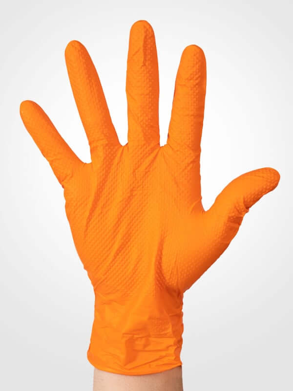 6000 Large Aurelia Ignite 7 mil Orange Heavy Duty Grip Diamond Texture Nitrile Gloves (60 Boxes) *Bulk Special*