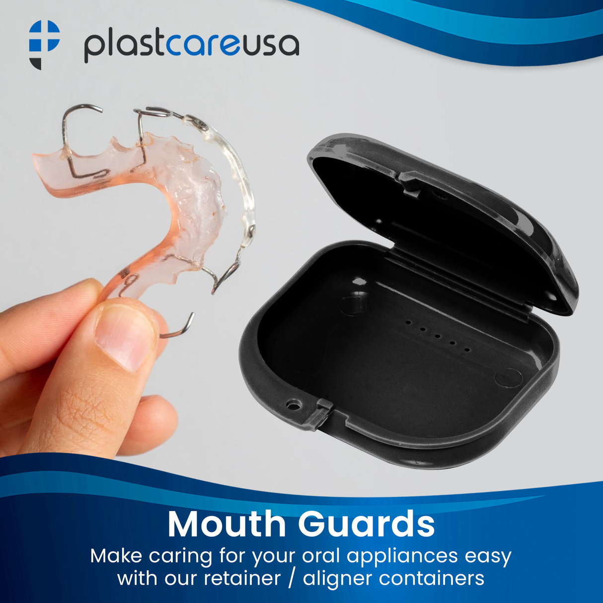 Sealed Black Dental Retainer Cases (Pack of 12)