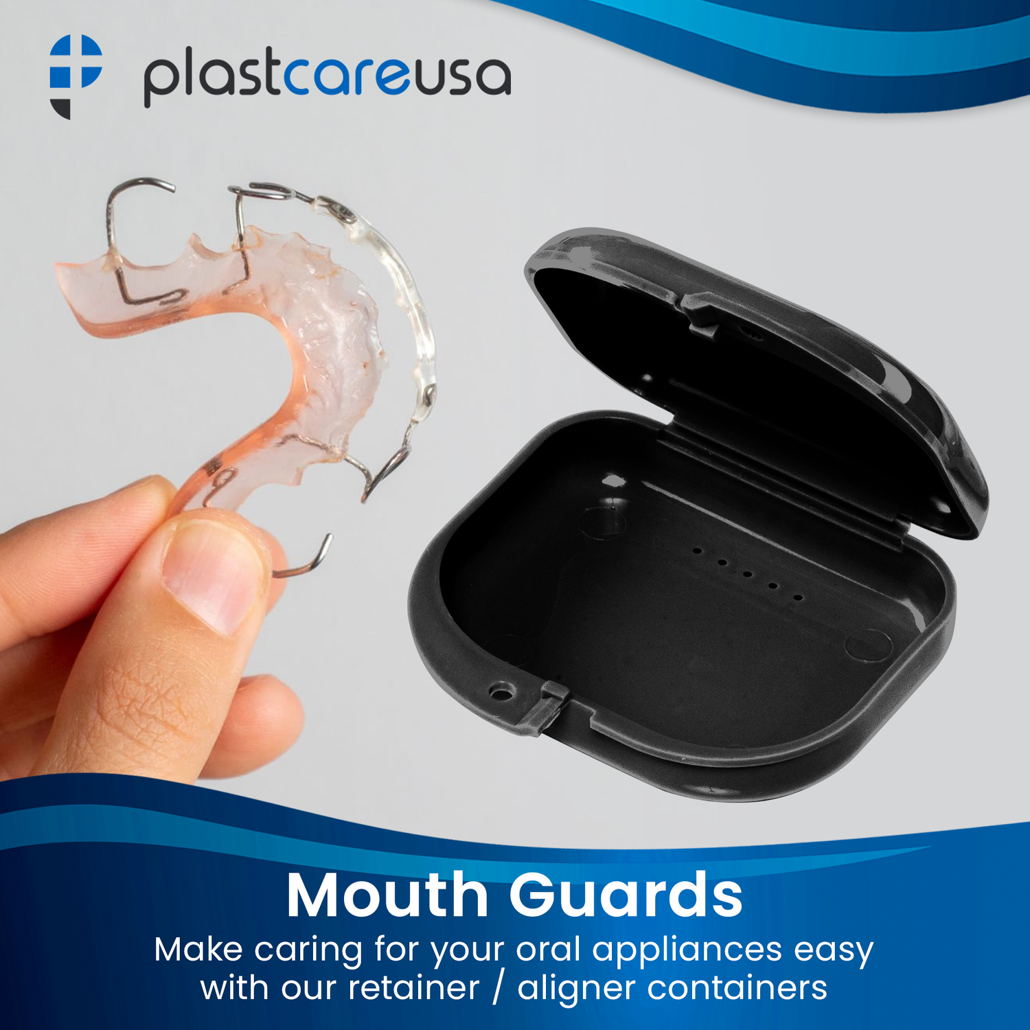Sealed Black Dental Retainer Cases (Pack of 12)