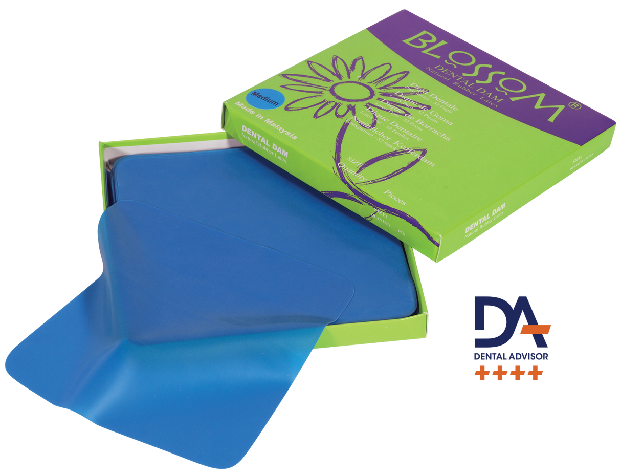 Blossom 6″×6″ Medium Latex Rubber Dam – Blue (36/Box)