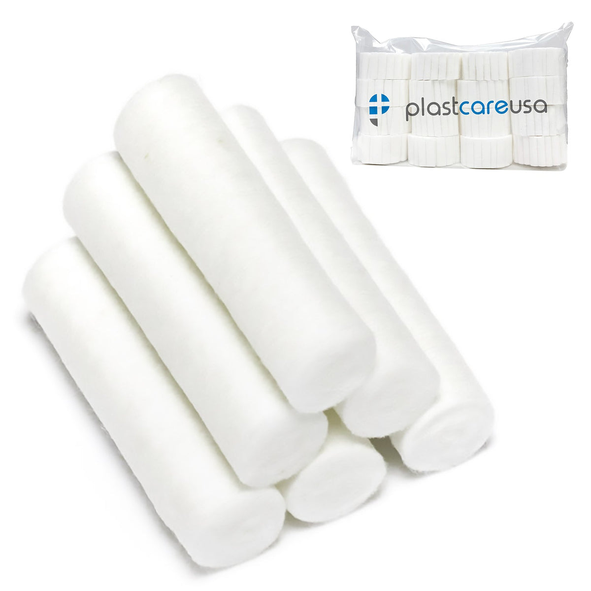 10,000 Plain Wrapped Cotton Rolls 1-1/2" x 3/8", (#2 Medium)