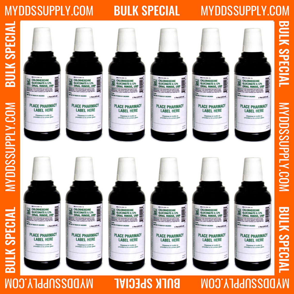 Chlorhexidine Gluconate 0.12% Oral Rinse 16 oz (Case of 12) Exp 06-2028