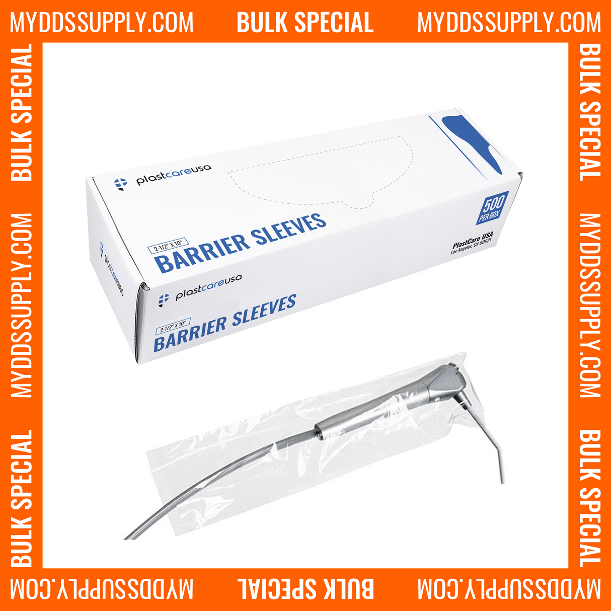 10,000 2 1/2" (2.5) x 10" Syringe Sleeves (20 Box of 500) *Bulk Special*