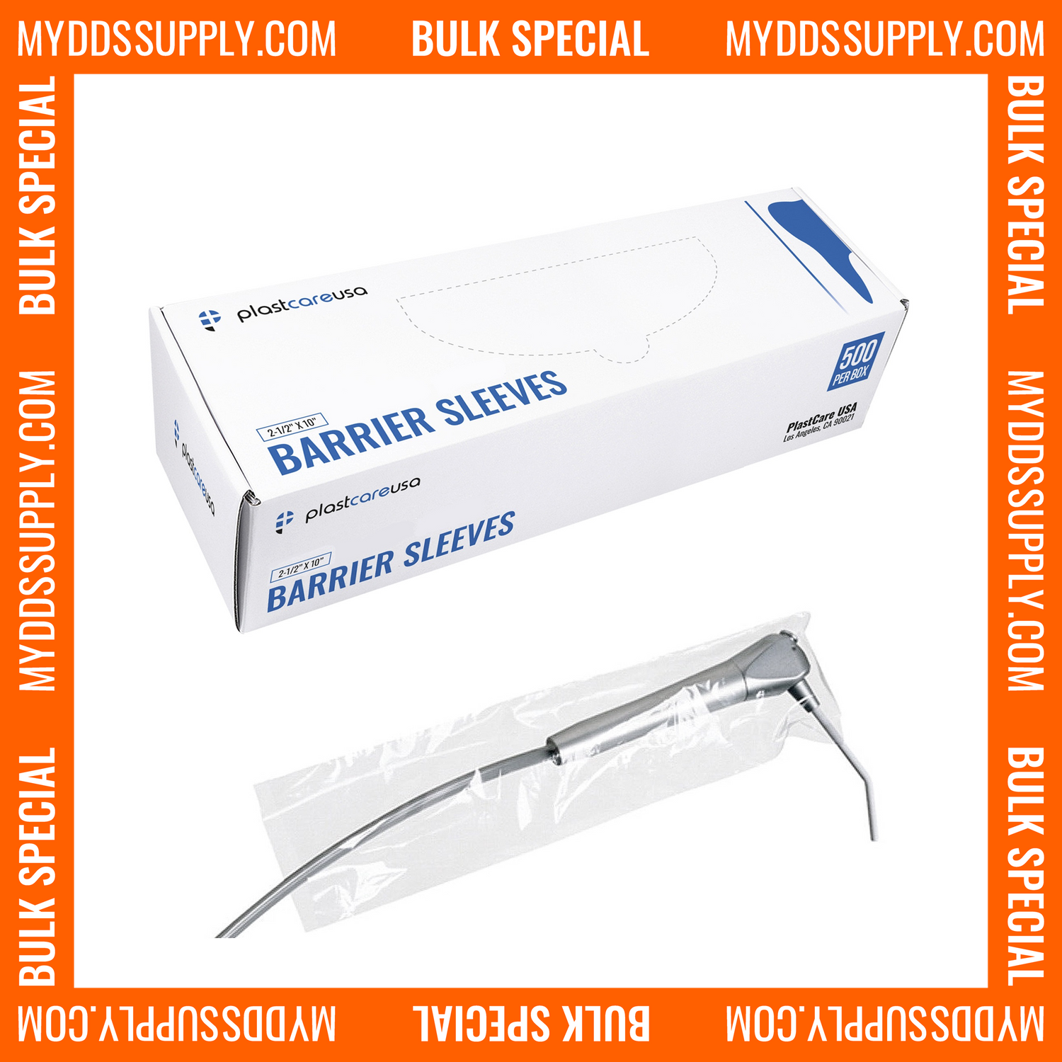 10,000 2 1/2" (2.5) x 10" Syringe Sleeves (20 Box of 500) *Bulk Special*