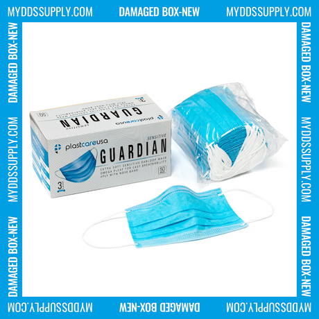 SLIGHTLY DAMAGED BOX-NEW 4-Ply ASTM Level 3 Surgical Masks (Blue) by PlastCare USA *Deal of The Day* - My DDS Supply