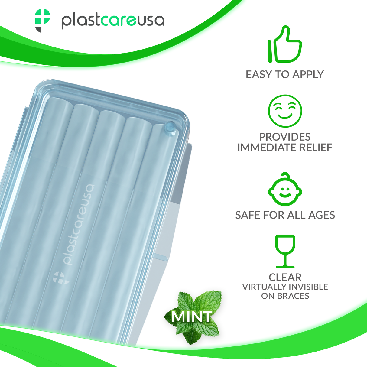 Mint Braces Dental Wax (Pack of 12 Boxes)