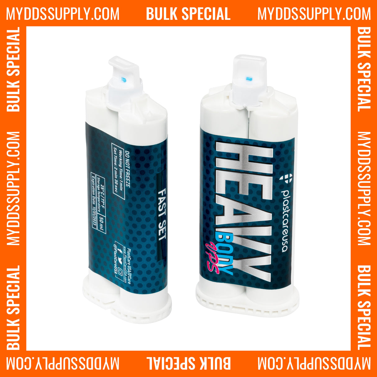 20 x VPS Heavy Body Fast Set Impression Material 50 mL Cartridges, Dental PVS *Bulk Special* - My DDS Supply