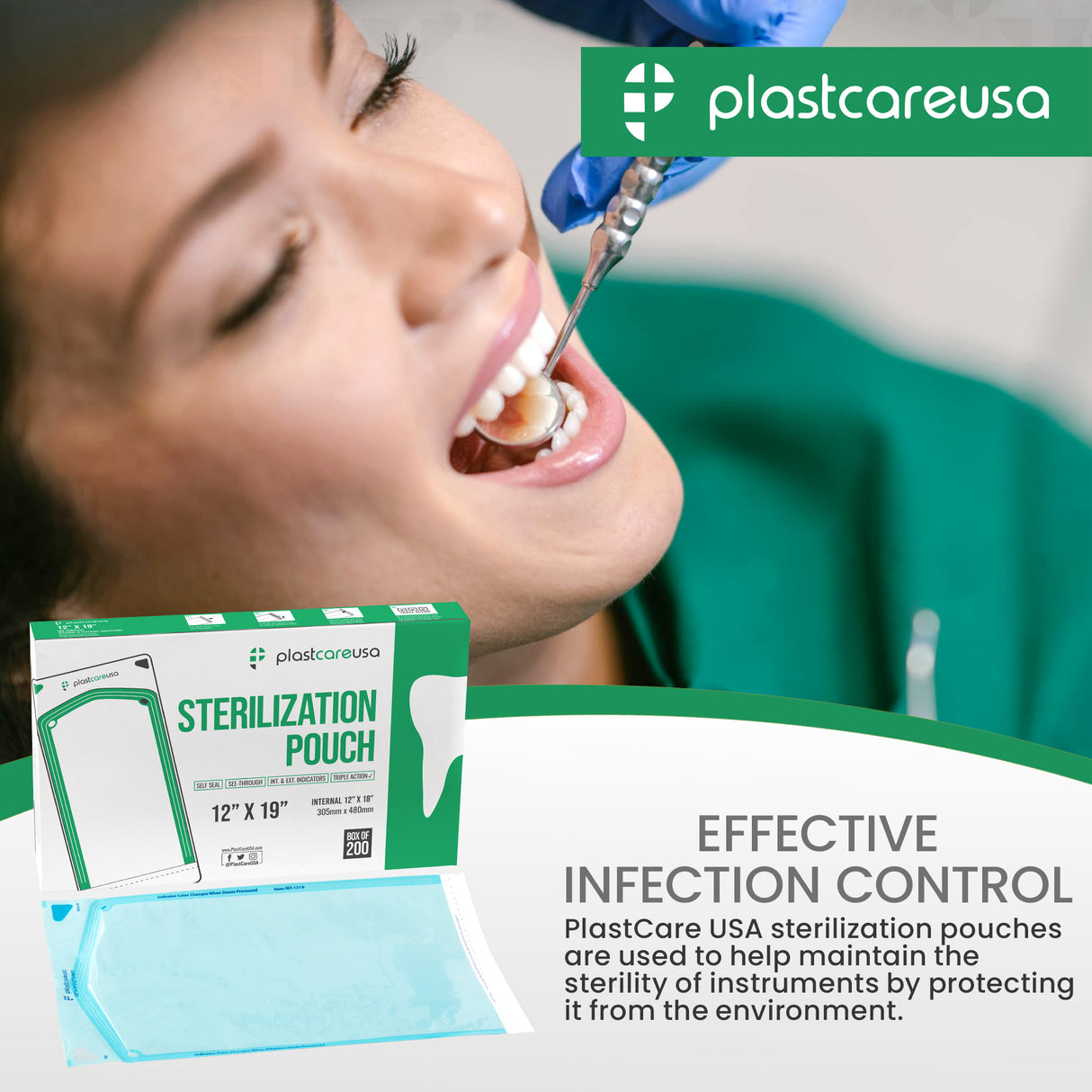 12" x 19" Self-Sealing Sterilization Pouches for Autoclave (Choose Quantity), by PlastCare USA - My DDS Supply