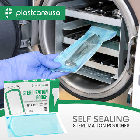 12" x 19" Self-Sealing Sterilization Pouches for Autoclave (Choose Quantity), by PlastCare USA - My DDS Supply