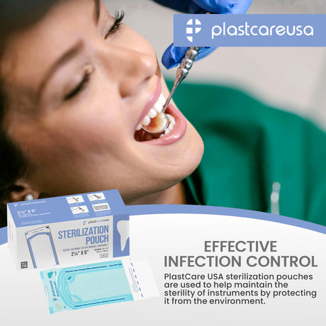 2.25" x 4" Self-Sealing Sterilization Pouches for Autoclave (Choose Quantity) by PlastCare USA - My DDS Supply