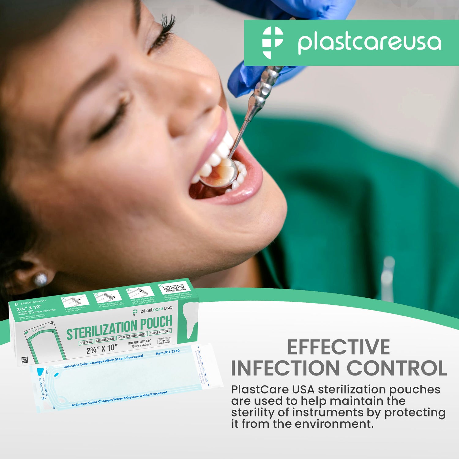 2.75" x 10" Self-Sealing Sterilization Pouches for Autoclave (Choose Quantity) by PlastCare USA - My DDS Supply