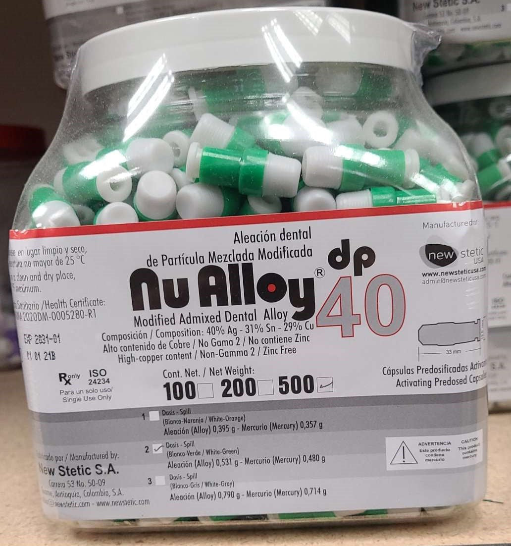 50 Alloy Amalgam 2 Spill 40% Regular Set, Dispersed Phase, Zinc Free - My DDS Supply