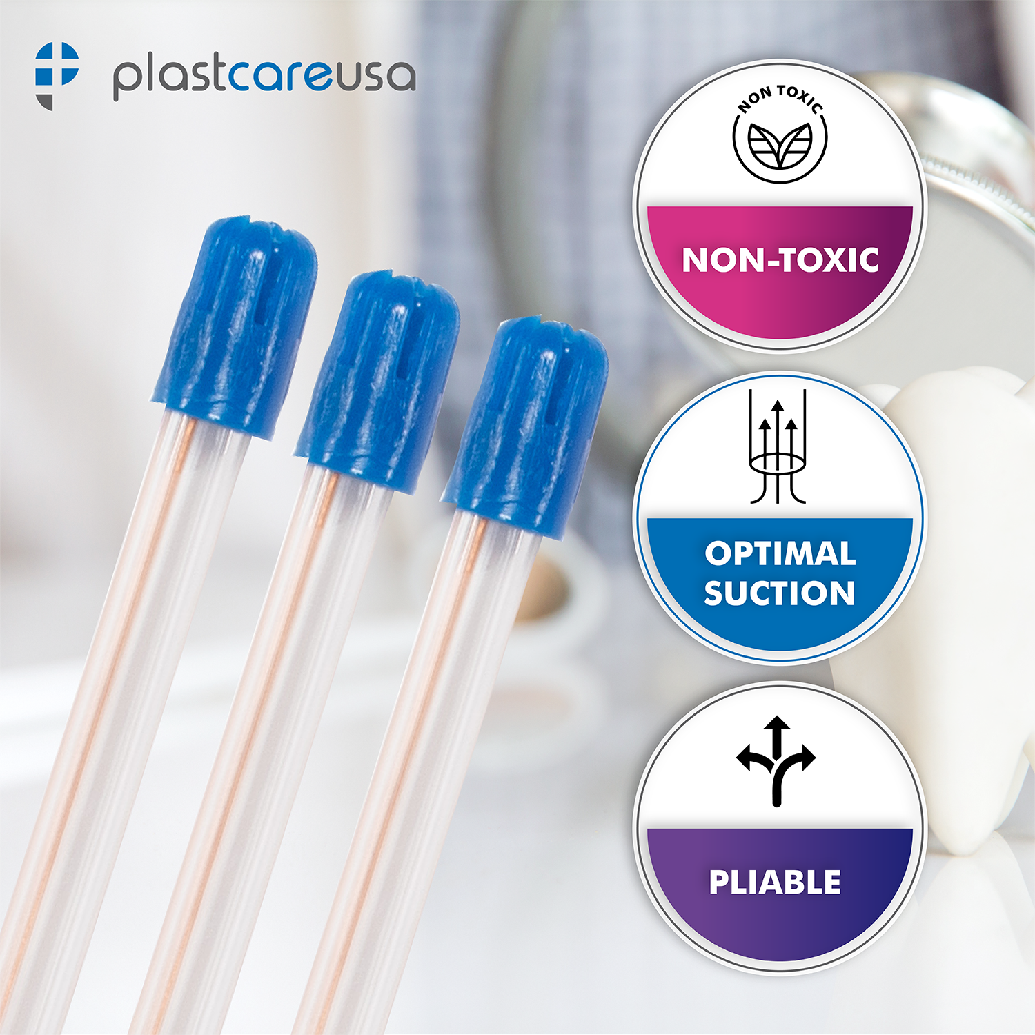 6000 Clear Body Blue Tip Saliva Ejectors (60 Bags, 6 Cases) - My DDS Supply