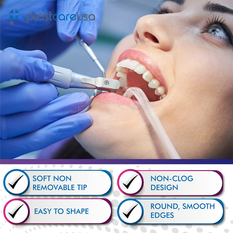 1000 Clear Body Blue Tip Saliva Ejectors (10 Bags) by PlastCare USA - My DDS Supply