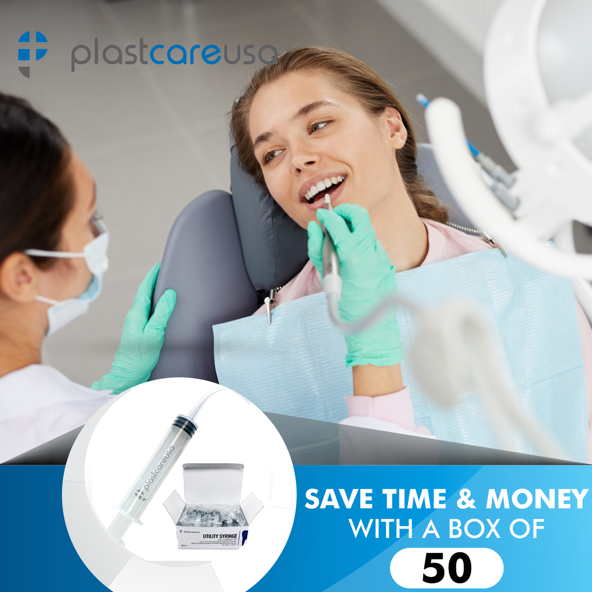 50 Curved Tip 12cc Monoject 412 Style Dental Oral Irrigation Utility Syringes (1 Box) - My DDS Supply