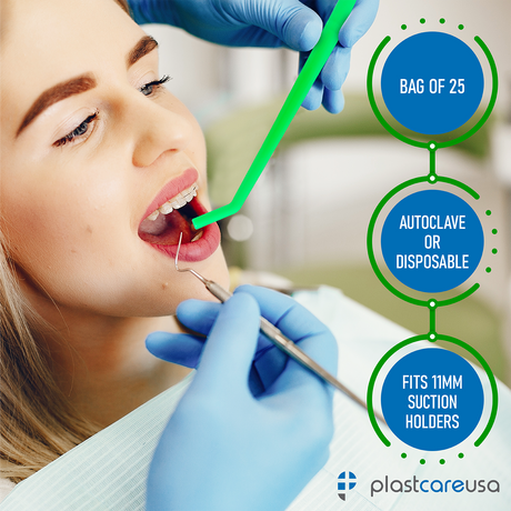 25 x Large Green 1/4" Dental Surgical Aspirator Tips (1 Bag) - My DDS Supply