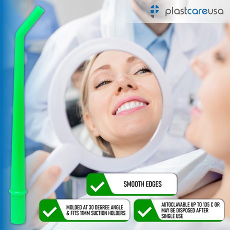 25 x Large Green 1/4" Dental Surgical Aspirator Tips (1 Bag) - My DDS Supply