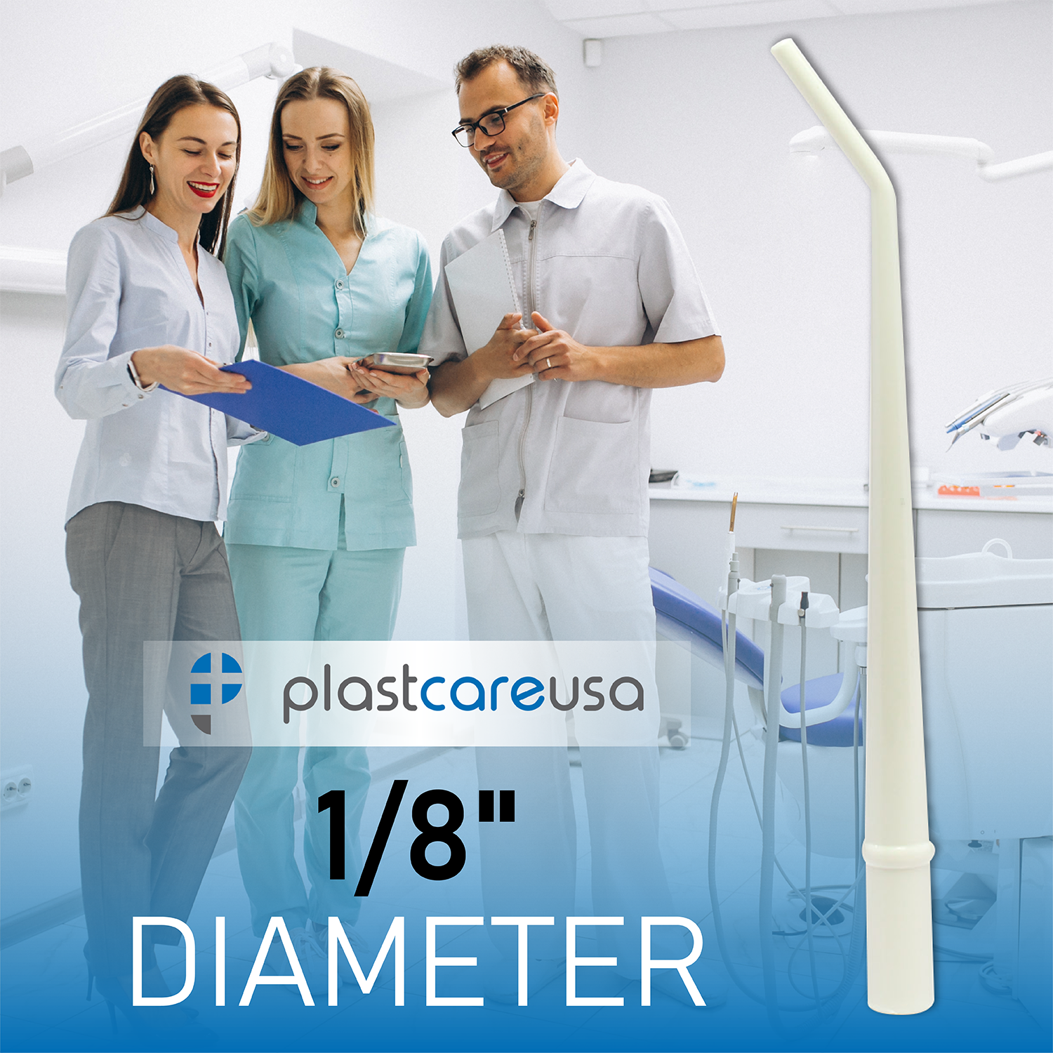 100 x Medium White 1/8" Dental Surgical Aspirator Tips (4 Bags) by PlastCare USA - My DDS Supply