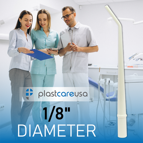 100 x Medium White 1/8" Dental Surgical Aspirator Tips (4 Bags) by PlastCare USA - My DDS Supply