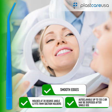 100 x Small Blue 1/16" Dental Surgical Aspirator Tips (4 Bags) by PlastCare USA - My DDS Supply