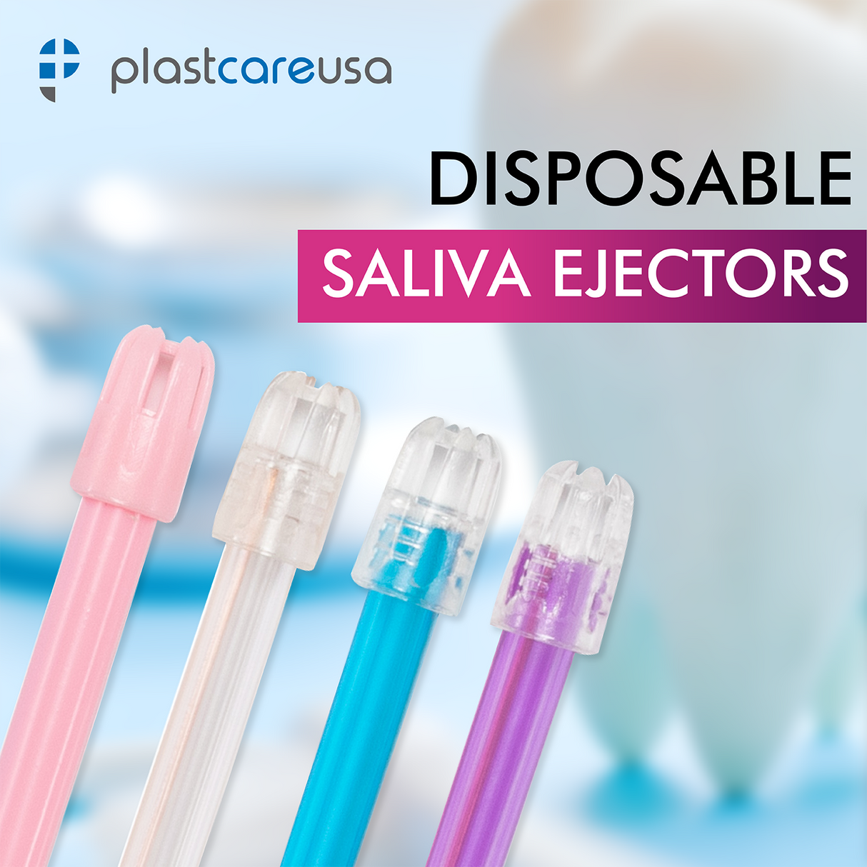 100 Assorted Rainbow Saliva Ejectors (1 Bag) by PlastCare USA - My DDS Supply