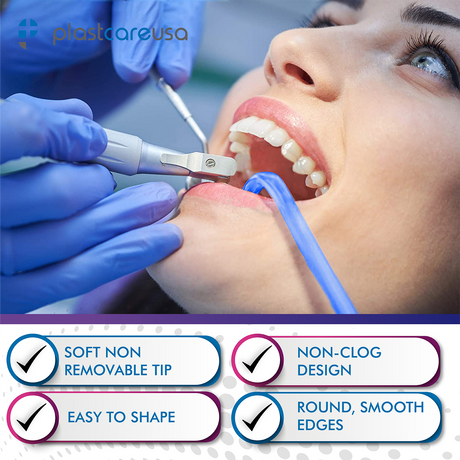 1000 Blue Clear Saliva Ejectors (10 Bags) by PlastCare USA - My DDS Supply