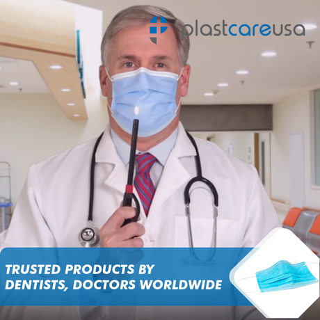 4-Ply ASTM Level 3 Surgical Masks (Blue) Box of 50 by PlastCare USA - My DDS Supply