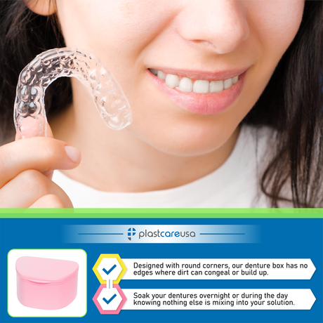 Assorted 5 Pack Denture Case Bath Holders for Retainers Teeth Guards (Individually Sealed) - My DDS Supply