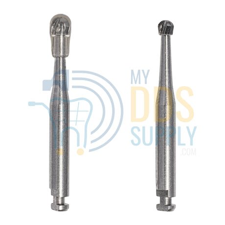 10 RA6 Round Carbide Dental Burs for Slow Speed Handpiece Right Angle Latch - My DDS Supply