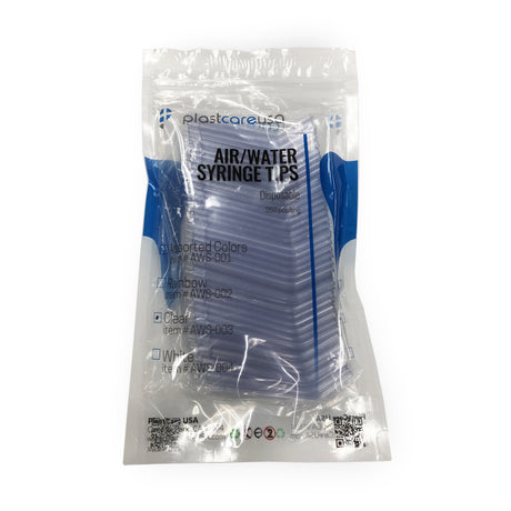 250 x Clear Air-Water Syringe Tips (1 Bag) - My DDS Supply