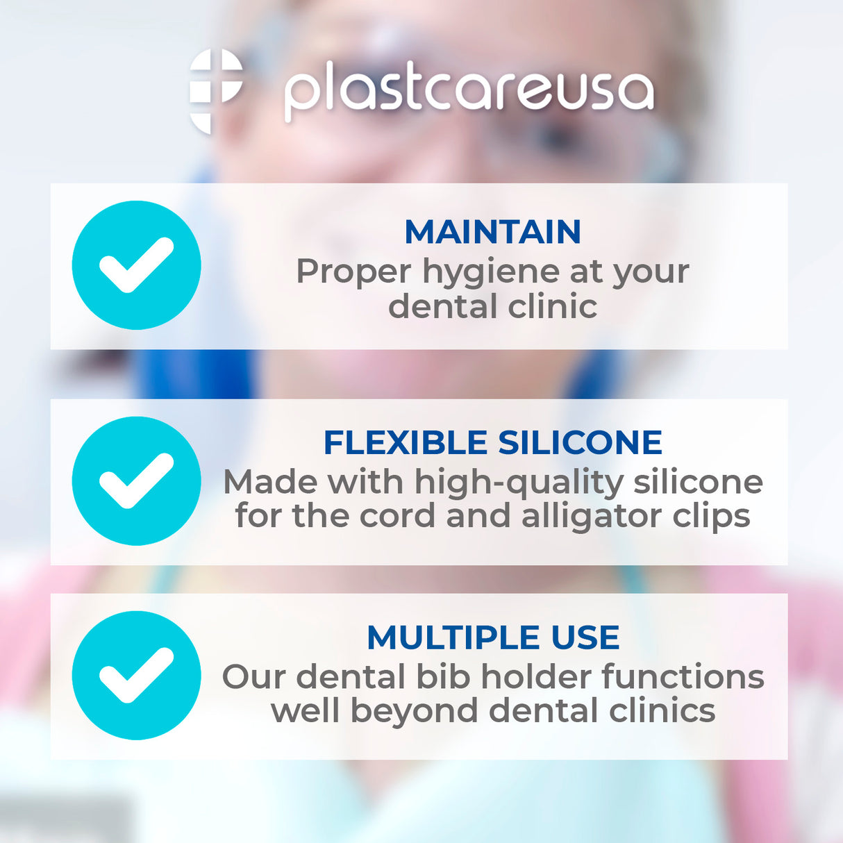 10 Pack Assorted Bib Clip Holders for Dental Bibs Napkins - Blue, Green, Pink, Purple, Orange (2 of Each Color) - My DDS Supply