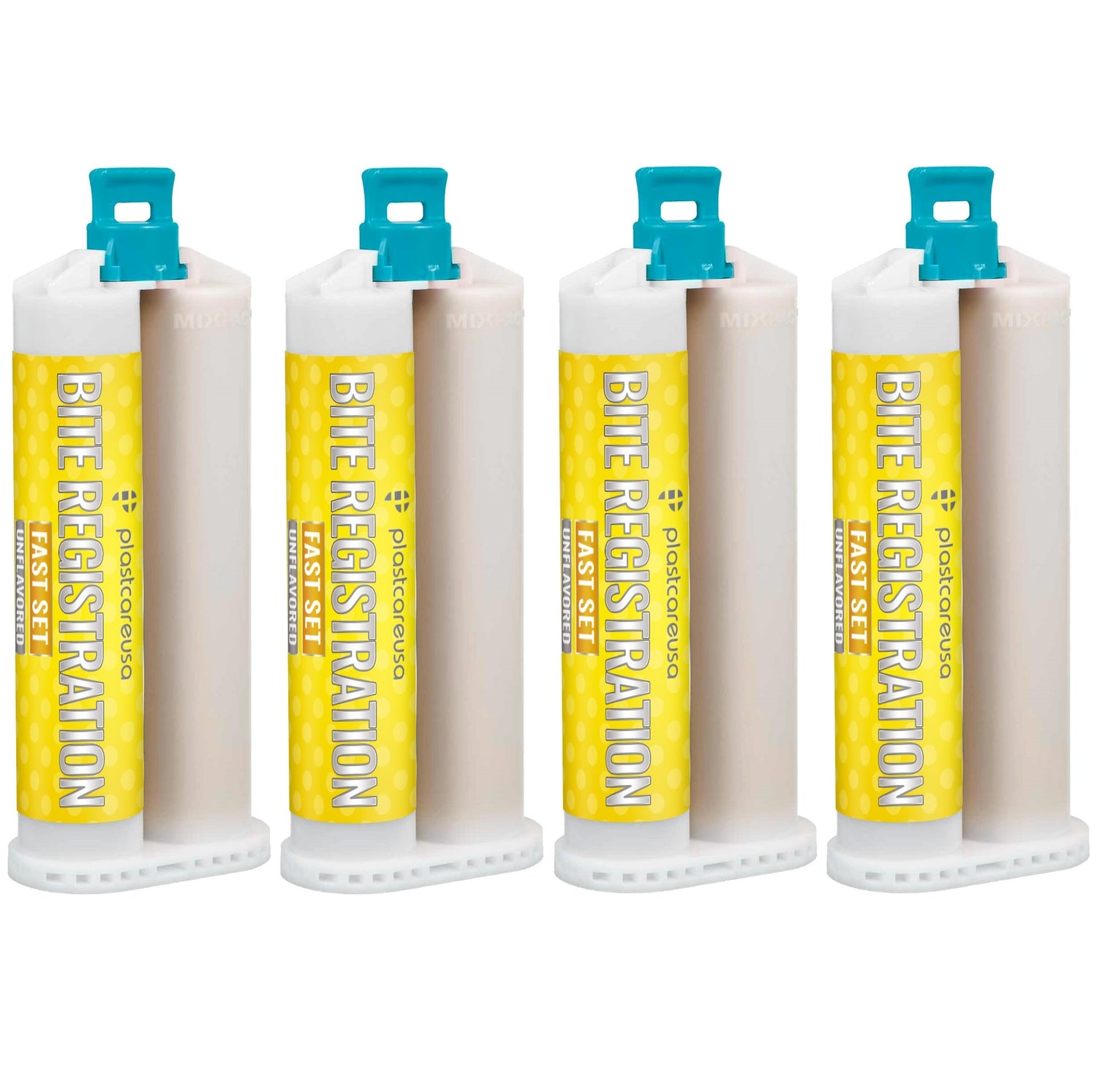 4 Unflavored Fast Set Bite Registration Material 50ml Cartridges by PlastCare USA - My DDS Supply